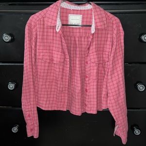 American Eagle cropped flannel
